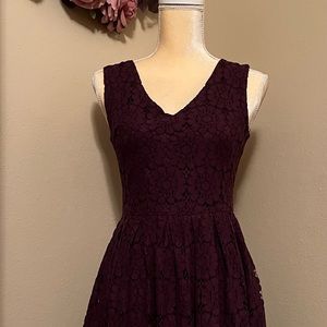 Octavia Burgundy Lace dress